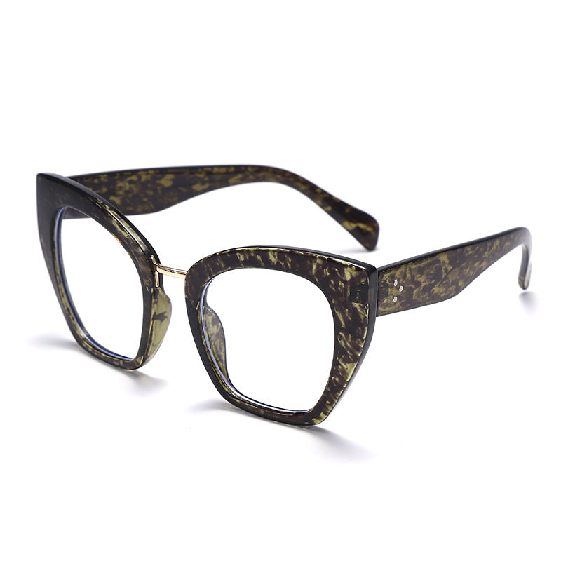 New Large Frame Personality 395 Anti-Blue Light Glasses Su Yan Net Red Swing Shot Flat Glasses Sunglasses