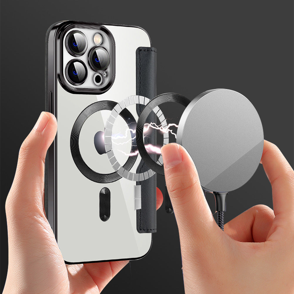 Suitable for iPhone 16 wireless charging phone case Apple 14 protective case plug-in card 13 Pro