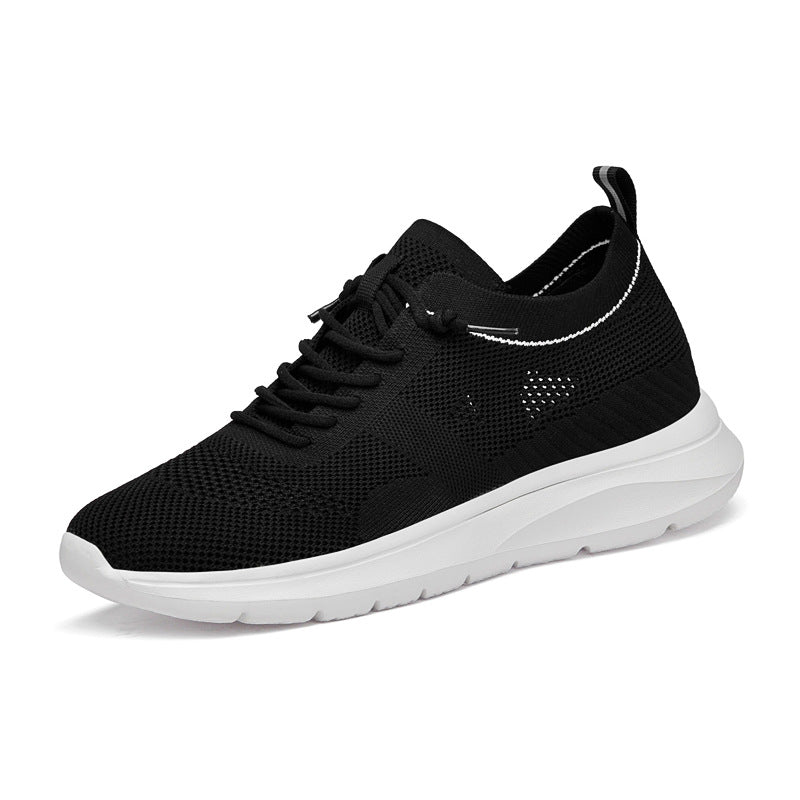 Indoor height increasing sports and leisure shoes for men white invisible height increasing shoes 7CM