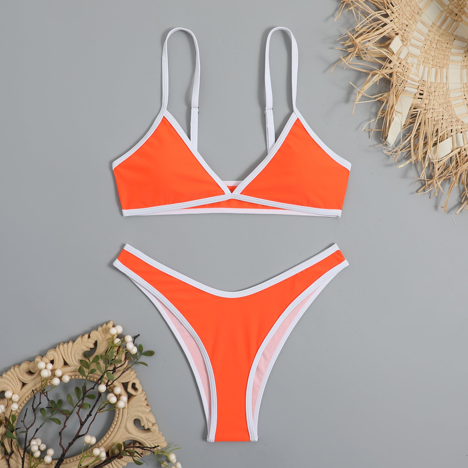 Strap triangle women's bikini swimsuit
