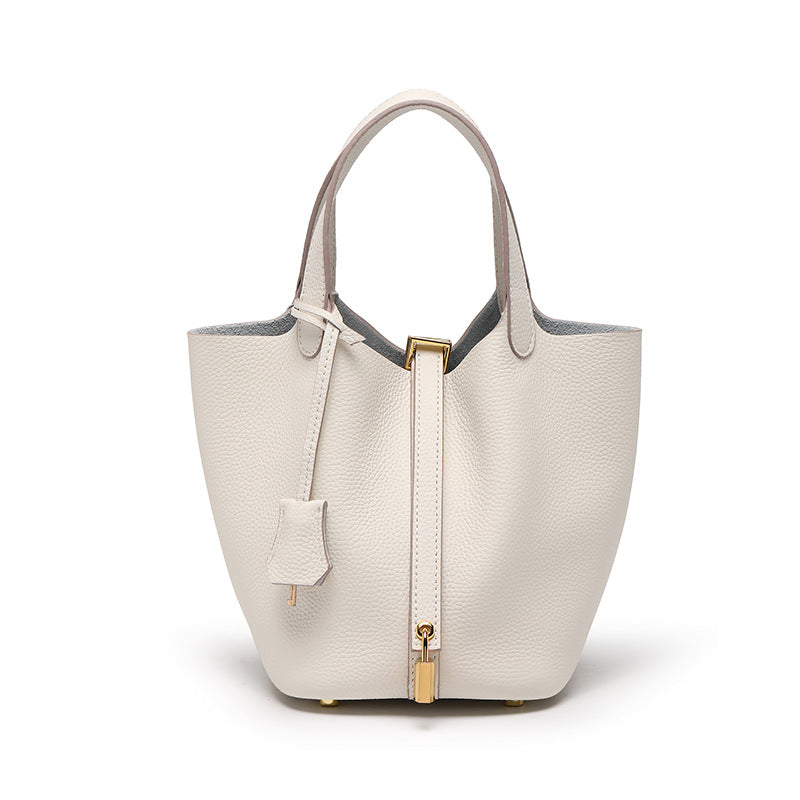Head layer cowhide bucket bag women's leather high-end handbag
