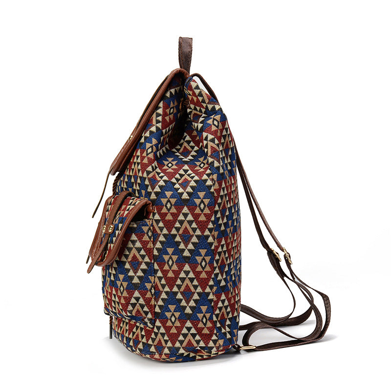 Sansarya New Hollow Out PU Leather Bohemian Vintage Women Backpack Teenage Gilrs School Female Ladies Drawstring Bag Rucksack
