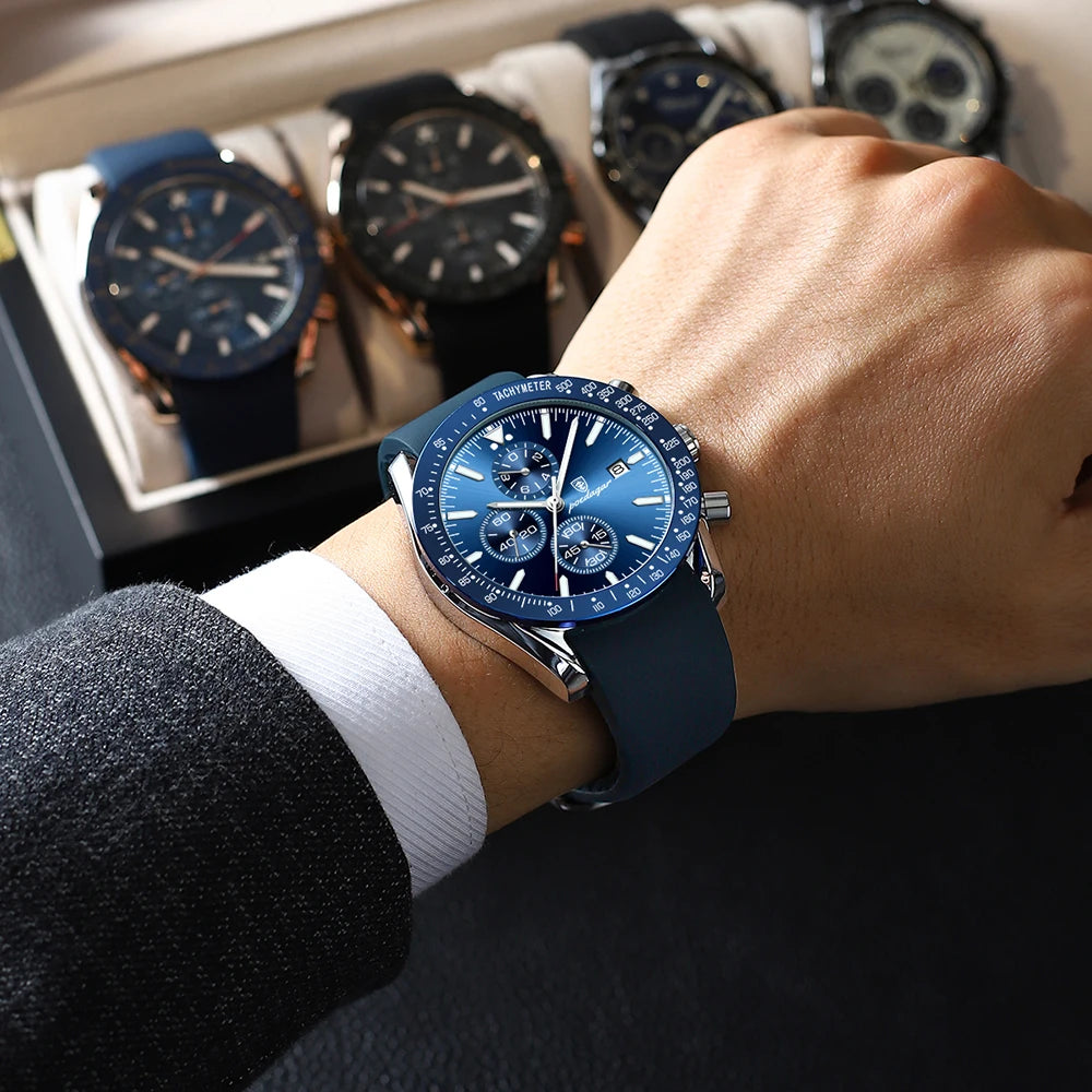 Multi functional waterproof night light men's watch quartz watch
