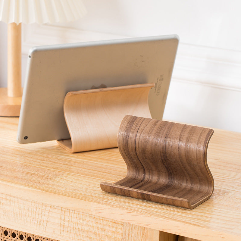 Mobile Phone Stand Portable Wooden Lazy Bracket Simple Desktop Creative TV Video Support Phone Holder