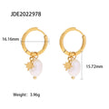 European and American Star Pendant Stainless Steel Earrings