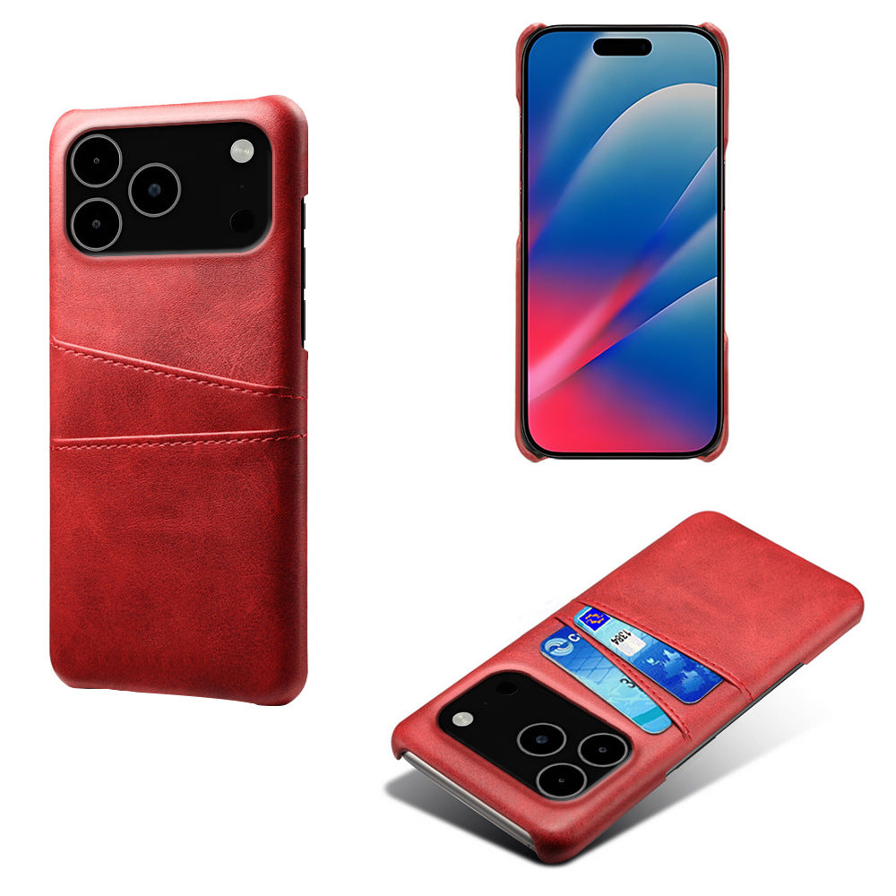 Suitable for iPhone 17 Pro Max leather dual card phone case