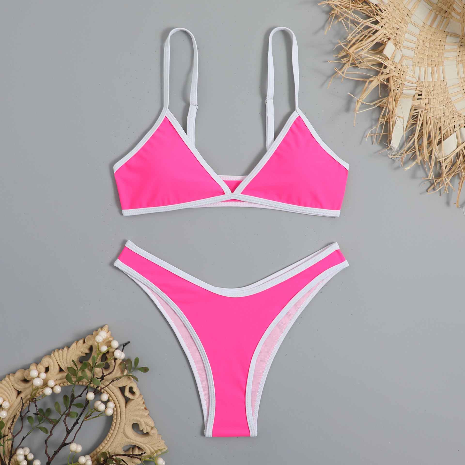 Strap triangle women's bikini swimsuit