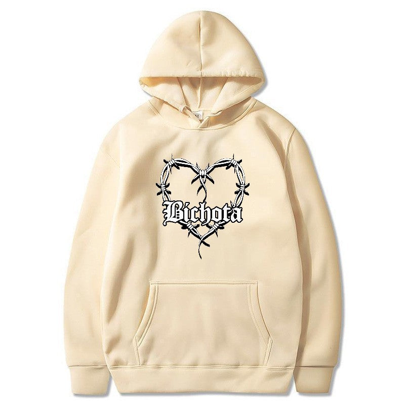 Letter Print Hoodie Casual Sporty Sweatshirt Loose Oversized Pullover Hooded Sweater