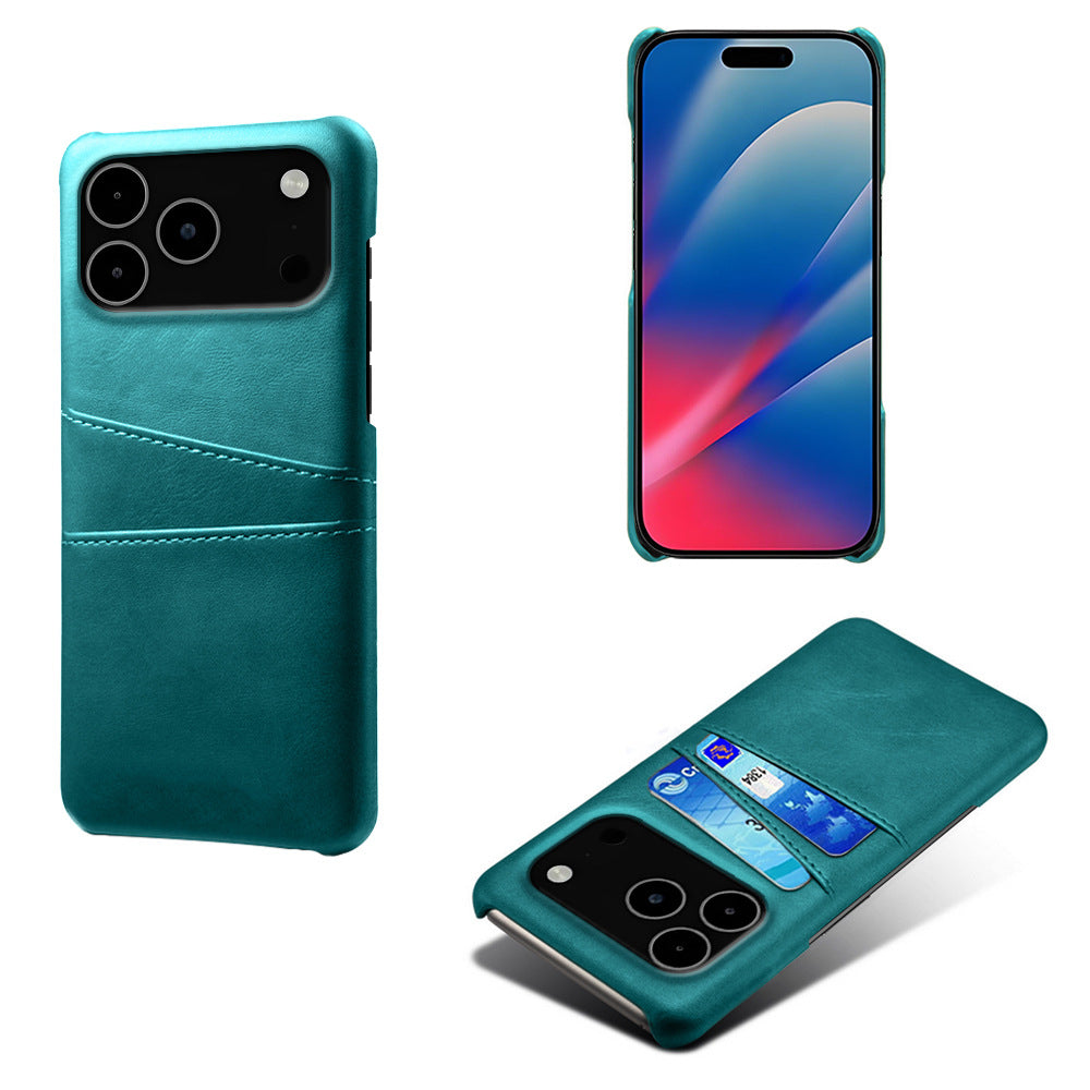 Suitable for iPhone 17 Pro Max leather dual card phone case