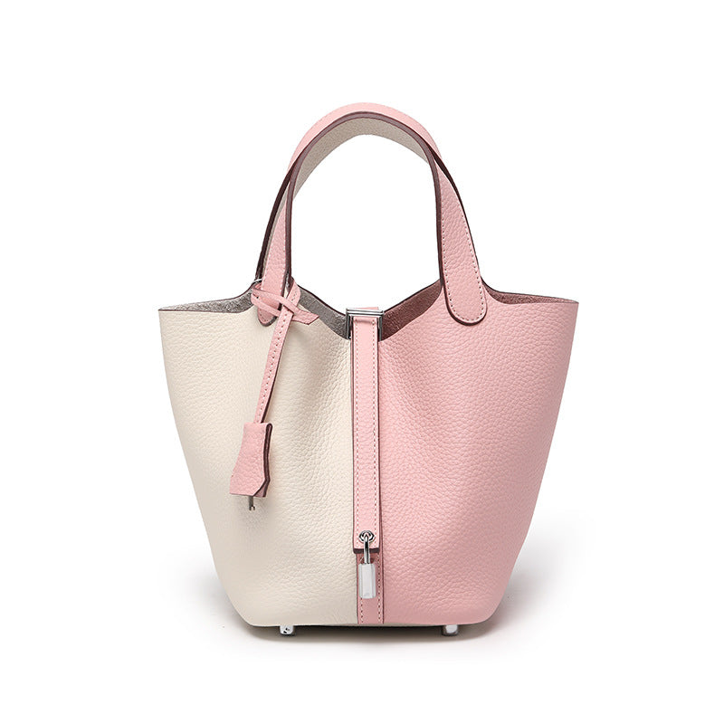 Head layer cowhide bucket bag women's leather high-end handbag