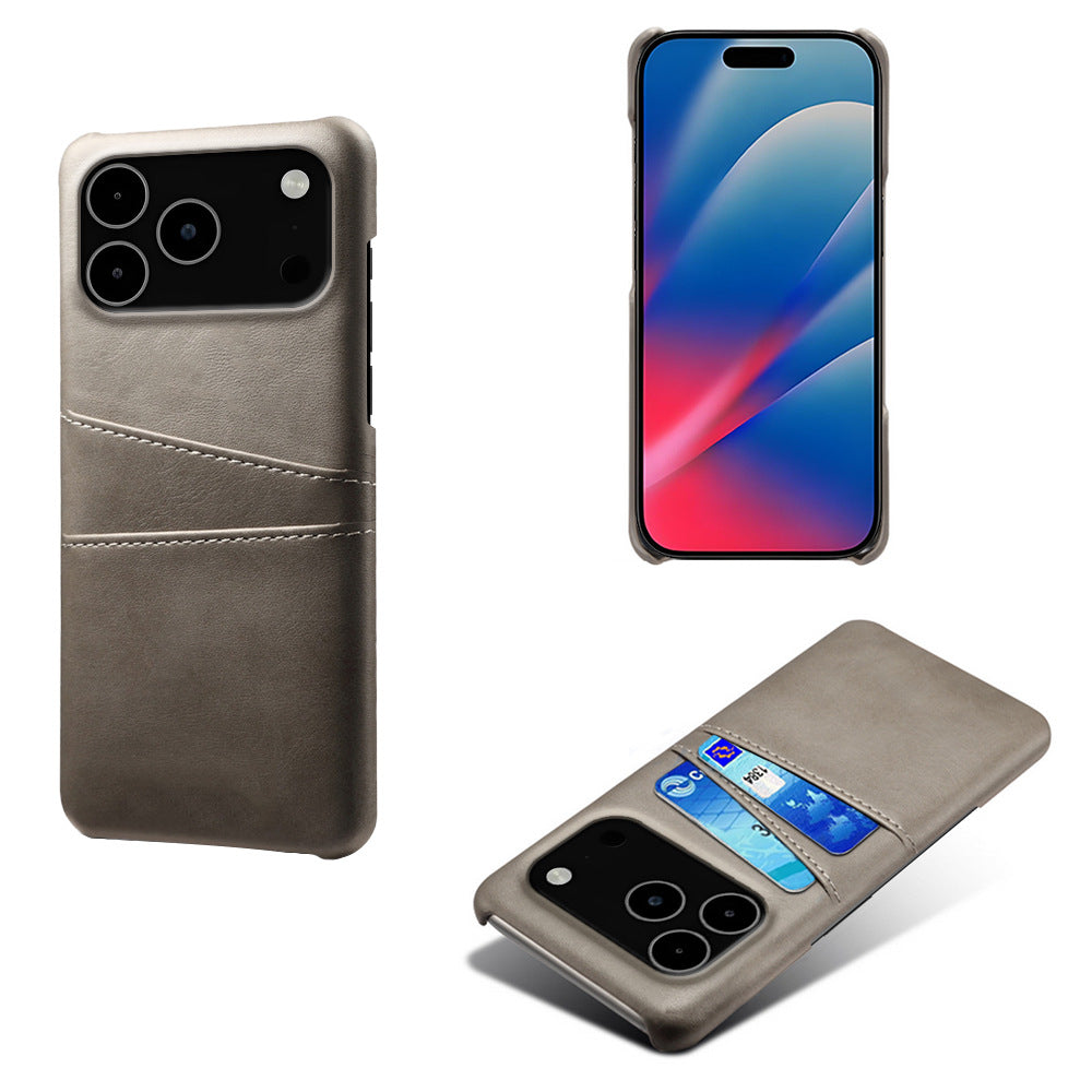 Suitable for iPhone 17 Pro Max leather dual card phone case