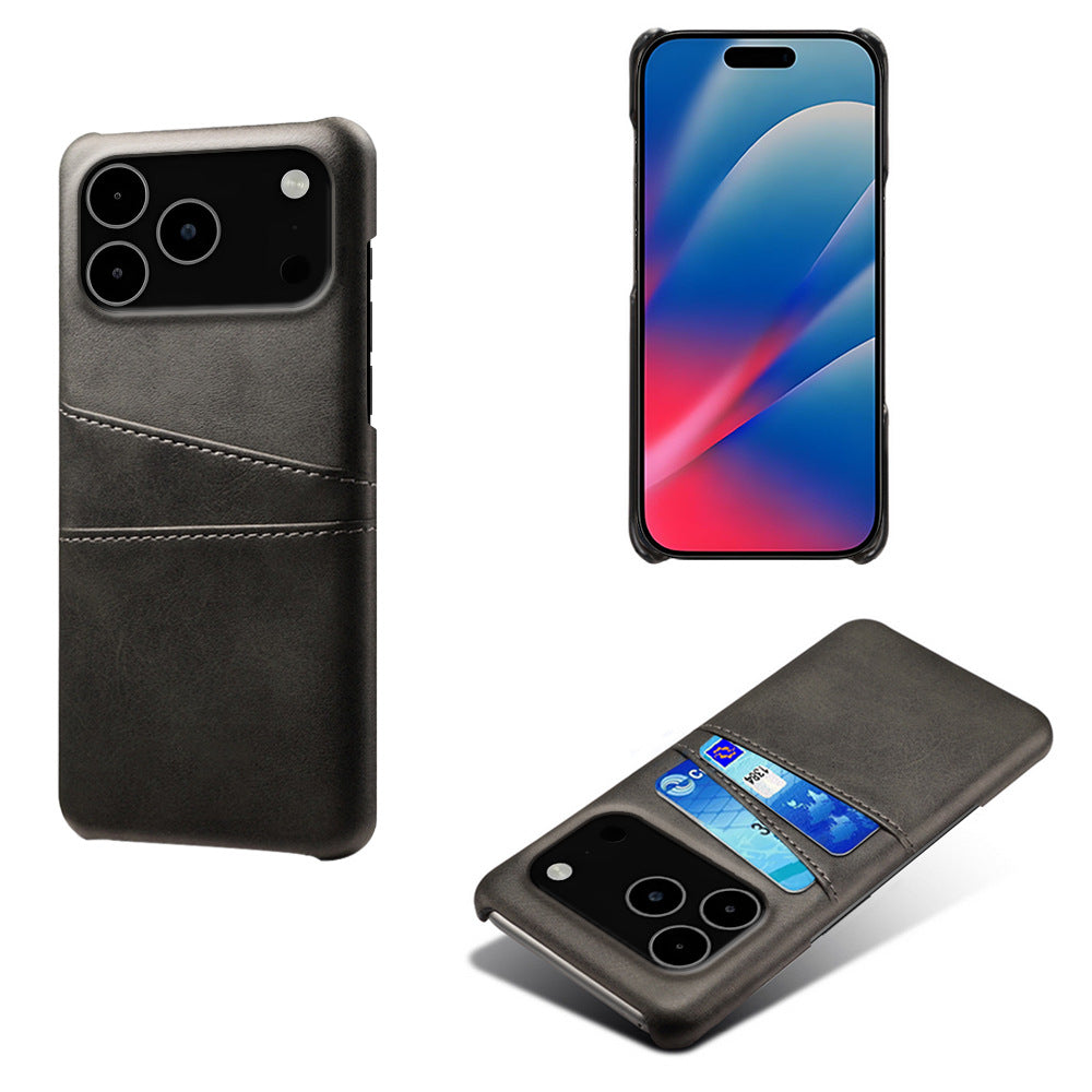 Suitable for iPhone 17 Pro Max leather dual card phone case