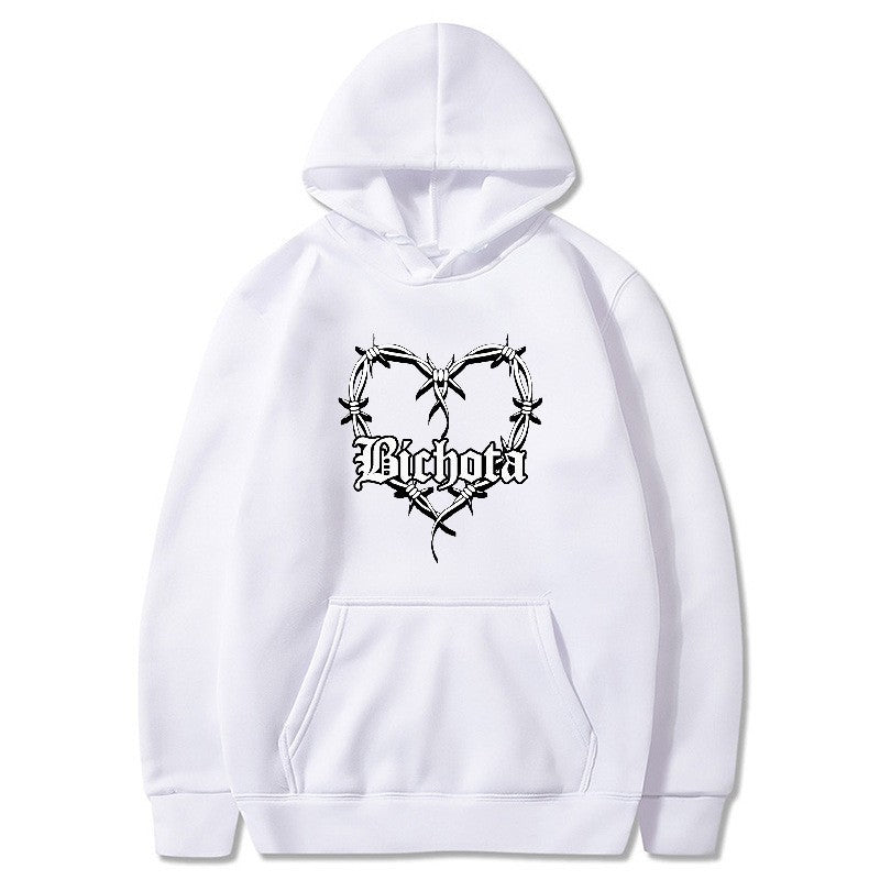 Letter Print Hoodie Casual Sporty Sweatshirt Loose Oversized Pullover Hooded Sweater