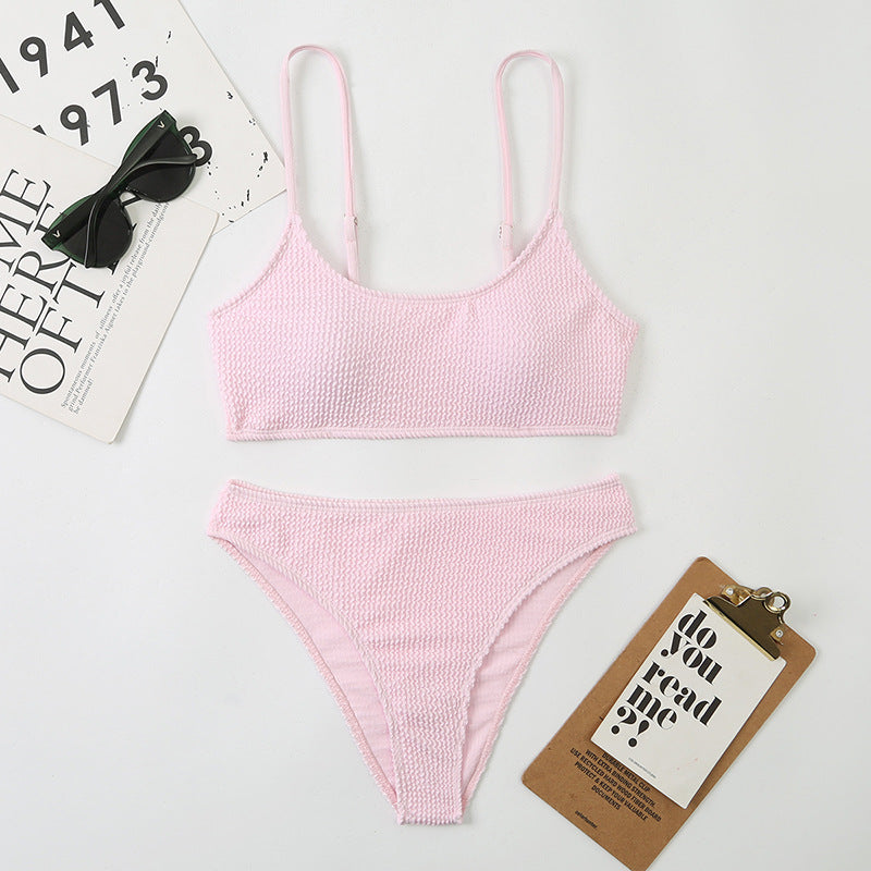 Split triangle suspender bikini