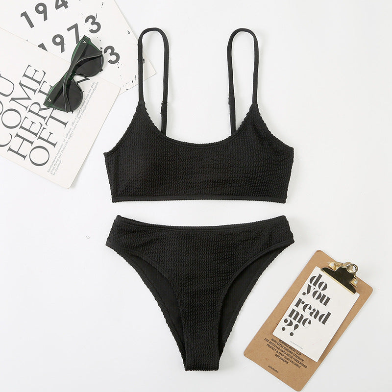 Split triangle suspender bikini