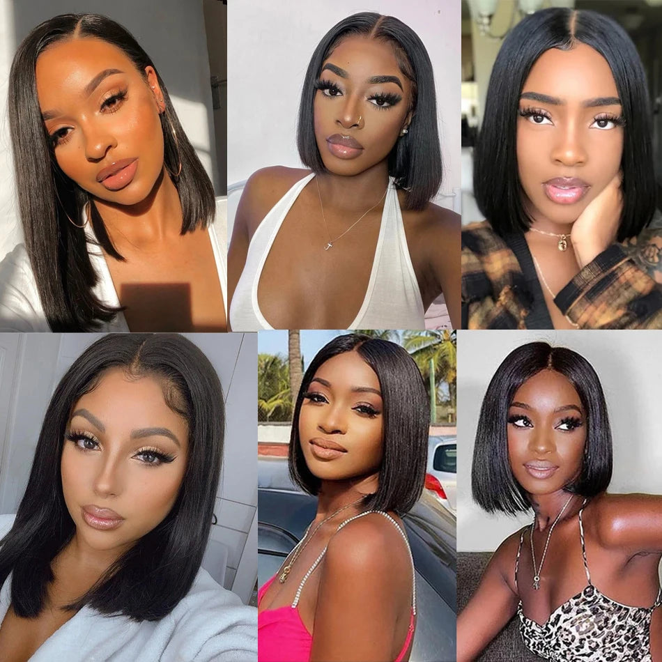 Short Bob Wig Straight 13x4 Lace Front Wig Human Hair