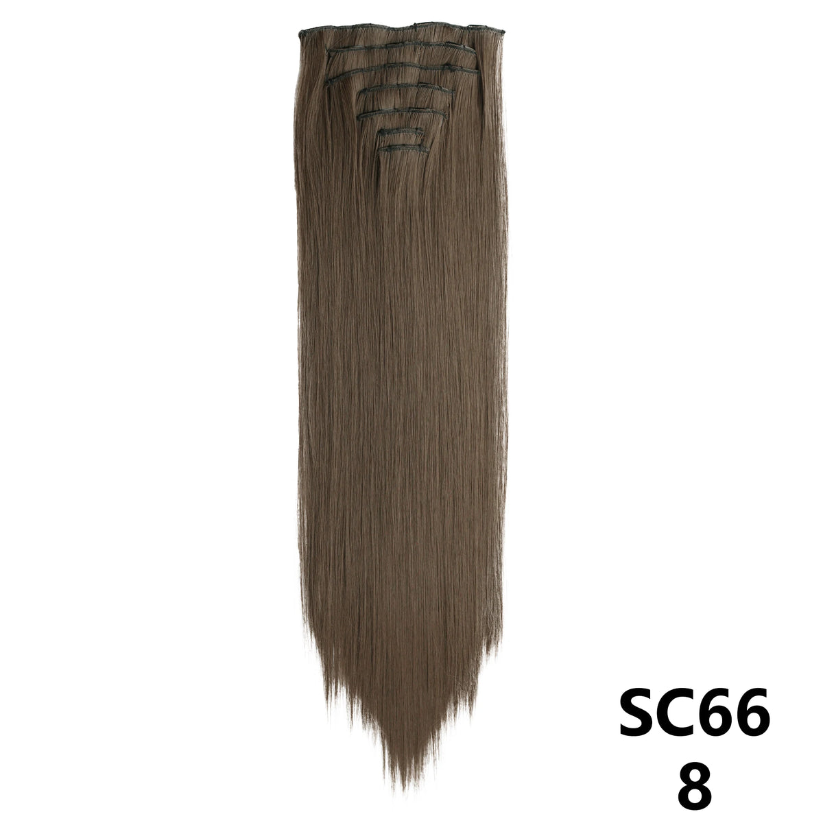 Long Straight Synthetic 16 Clips In Hair Extensions 7Pcs/Set High Temperature Fiber Black Brown Blonde Hairpiece For Women