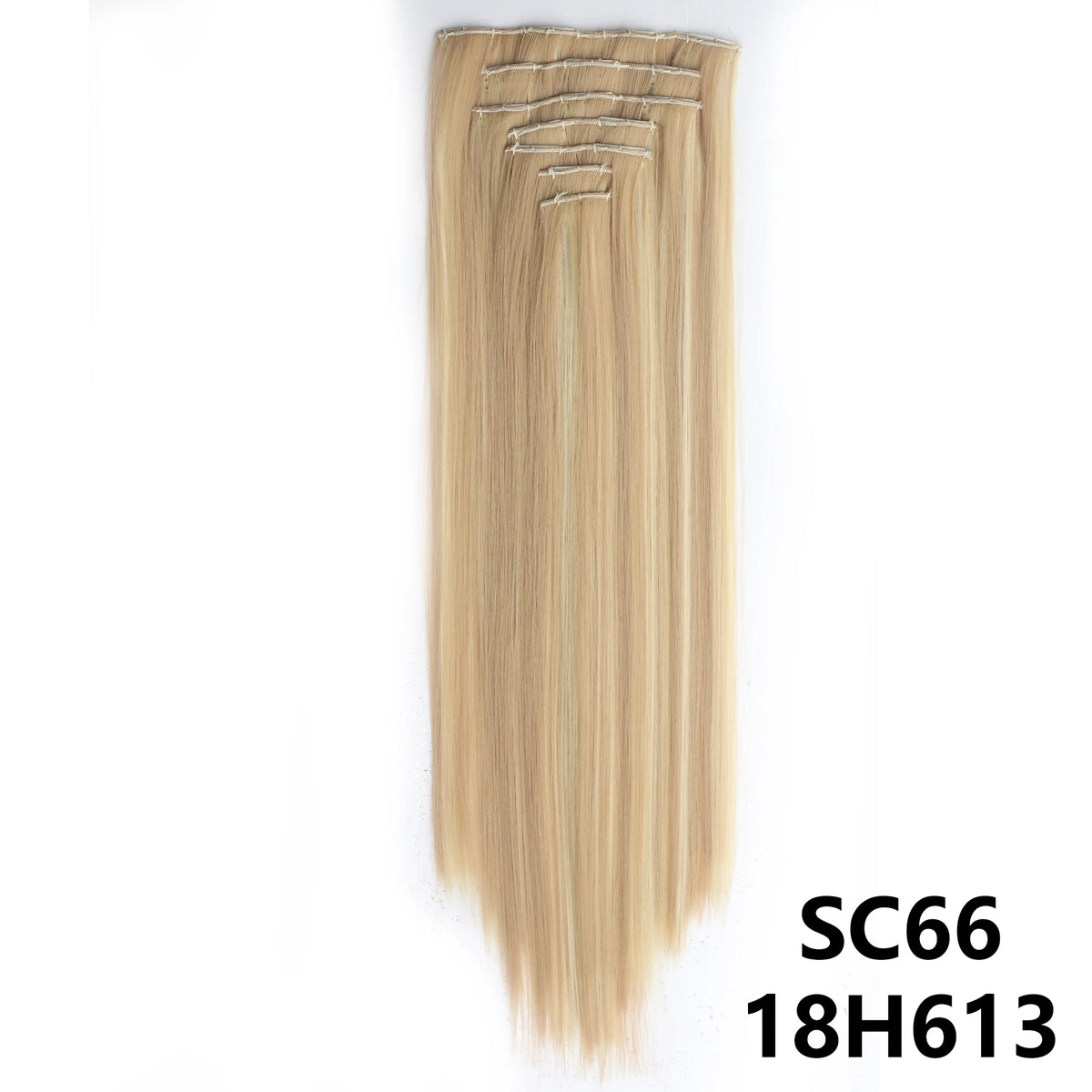 Long Straight Synthetic 16 Clips In Hair Extensions 7Pcs/Set High Temperature Fiber Black Brown Blonde Hairpiece For Women
