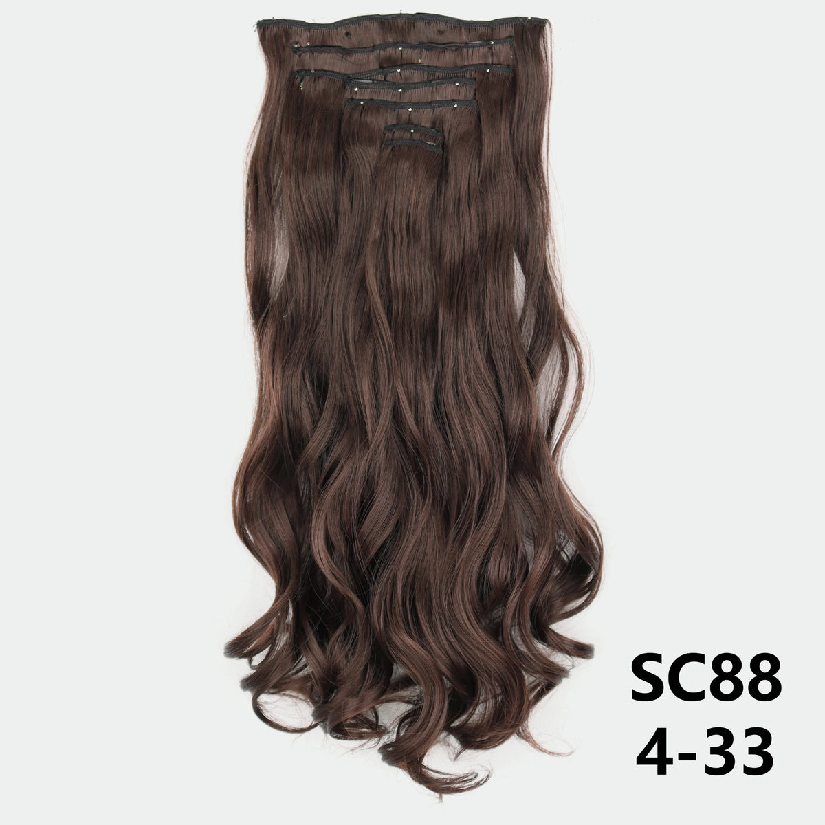 Long Straight Synthetic 16 Clips In Hair Extensions 7Pcs/Set High Temperature Fiber Black Brown Blonde Hairpiece For Women