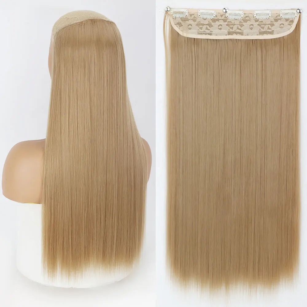 MERISIHAIR Synthetic 5 Clip In Hair Extensions Long Straight Hairstyle Hairpiece Black Brown Blonde 80CM Fake Hair
