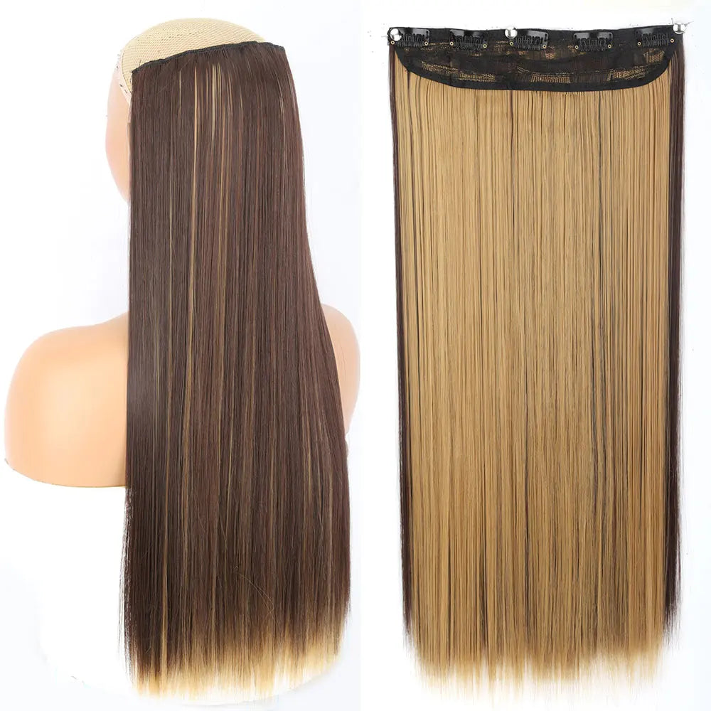 MERISIHAIR Synthetic 5 Clip In Hair Extensions Long Straight Hairstyle Hairpiece Black Brown Blonde 80CM Fake Hair
