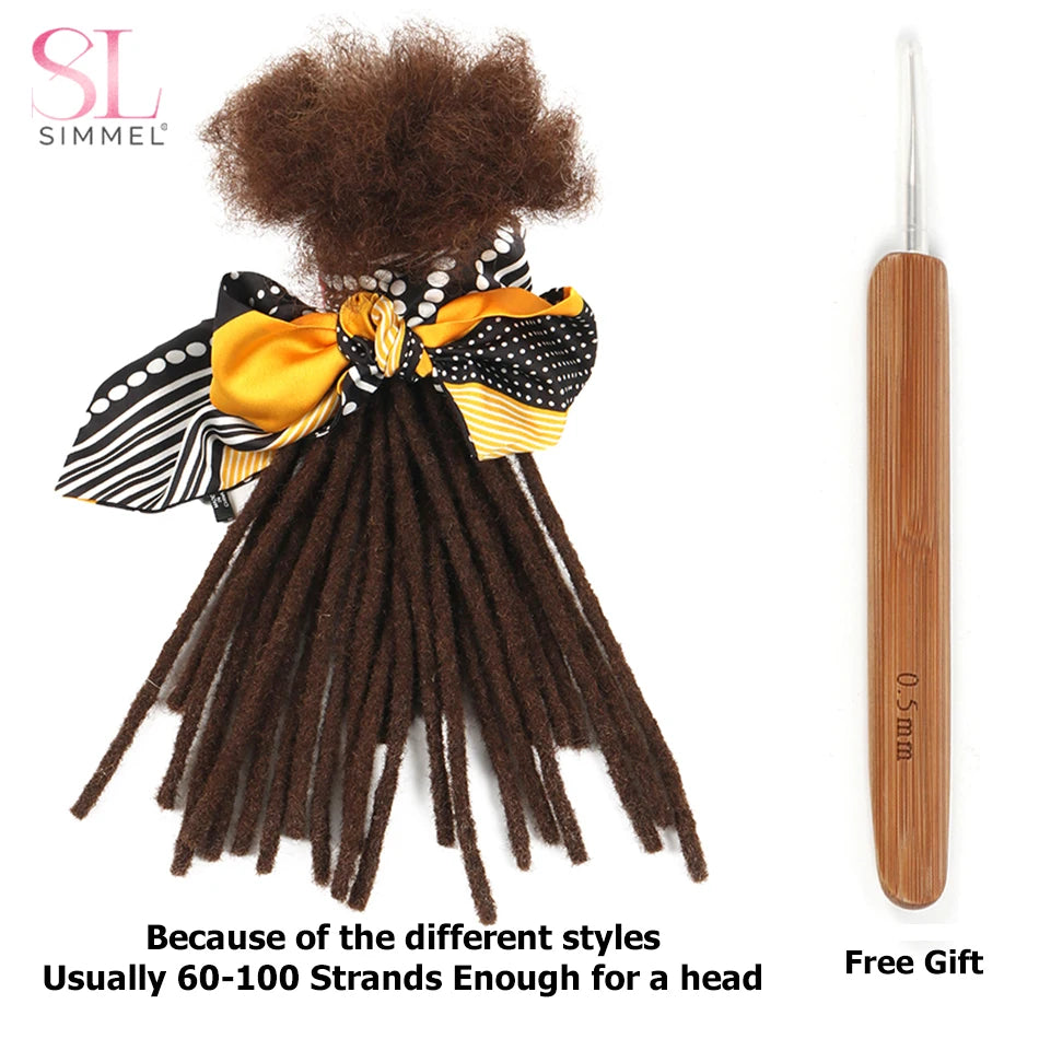 Human Hair Dreadlocks Loc Extensions Kinky Straight Wholesale Crochet Braids Brazilian Remy Hair Extensions 60 Strands SIMMEL