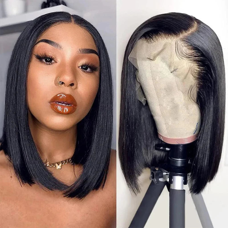Short Bob Wig Straight 13x4 Lace Front Wig Human Hair