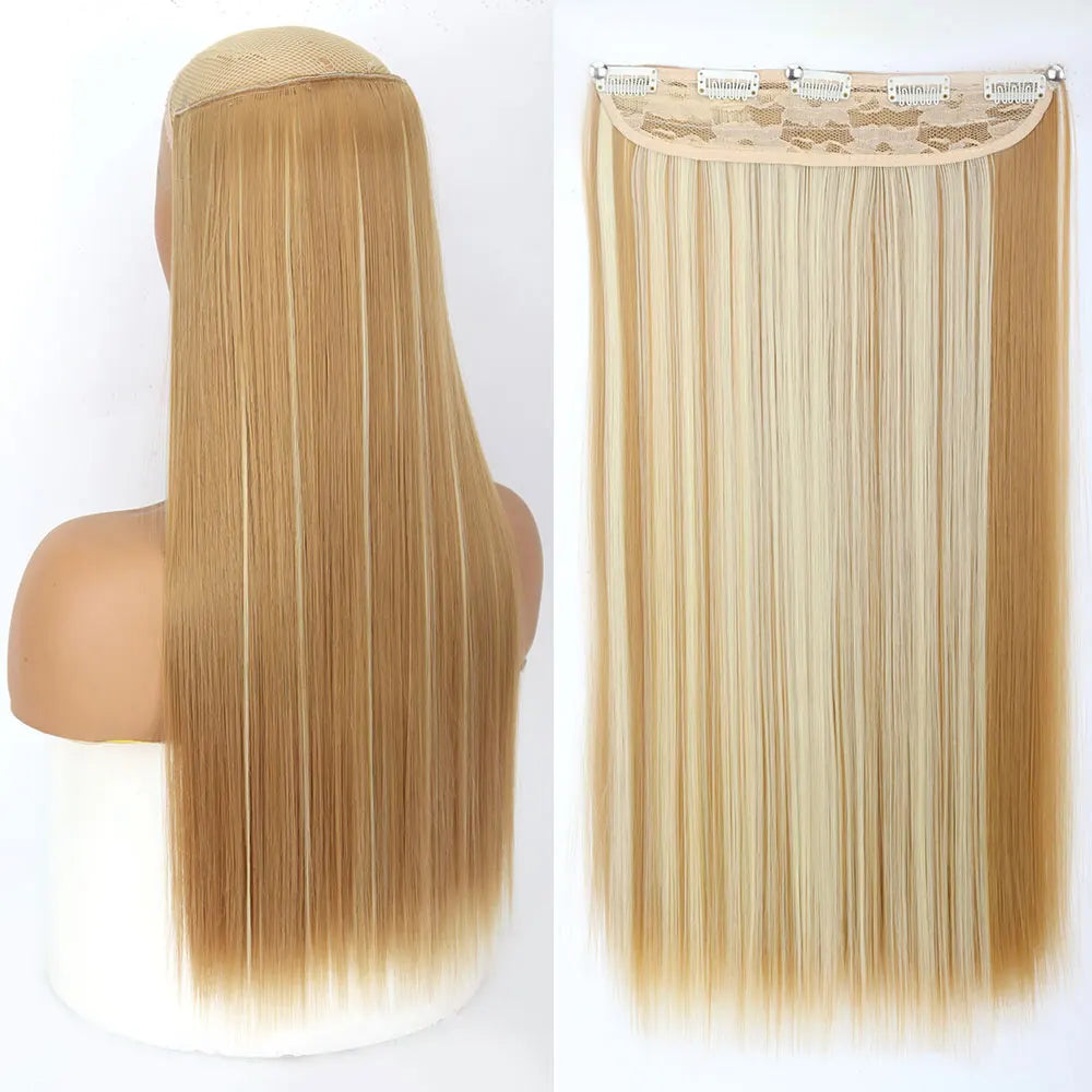 MERISIHAIR Synthetic 5 Clip In Hair Extensions Long Straight Hairstyle Hairpiece Black Brown Blonde 80CM Fake Hair