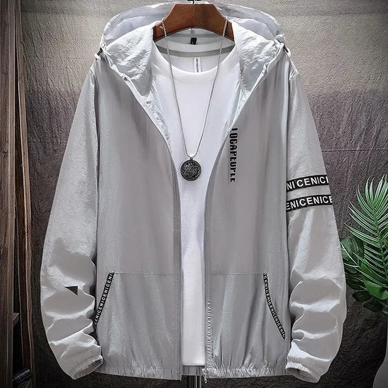 Coats Men Ultra Light UV Sun Protection Big Size Hooded Windbreaker