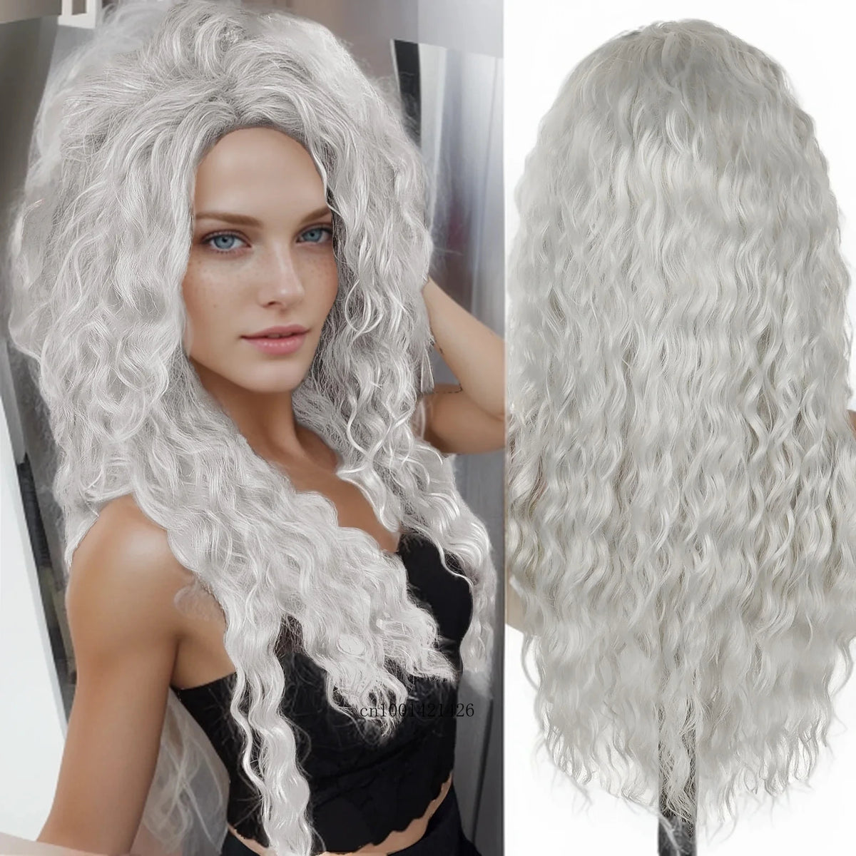 Wig Synthetic Long Curly Hair Wigs for Women Fluffy Wave Ombre