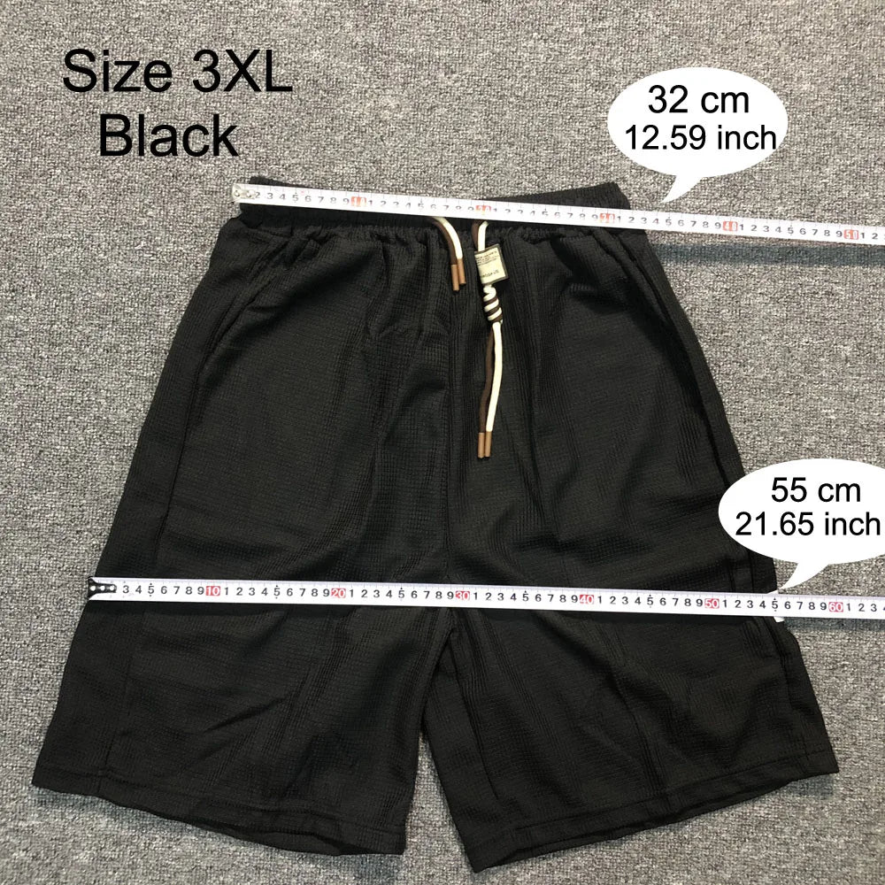 Korean Summer Men's Running Shorts Gym Wear Fitness Workout Shorts Sport Pants Tennis Basketball Soccer Training Waffle Shorts