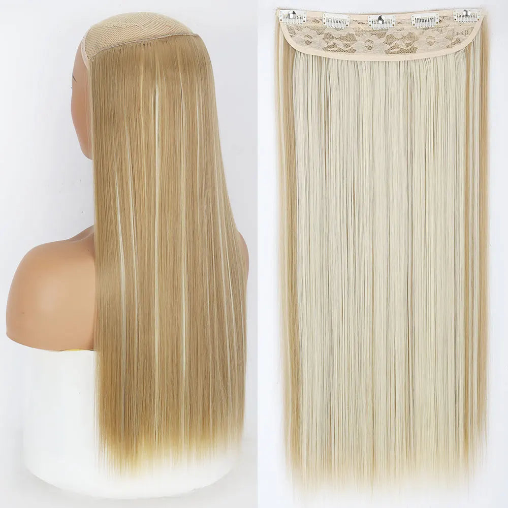 MERISIHAIR Synthetic 5 Clip In Hair Extensions Long Straight Hairstyle Hairpiece Black Brown Blonde 80CM Fake Hair