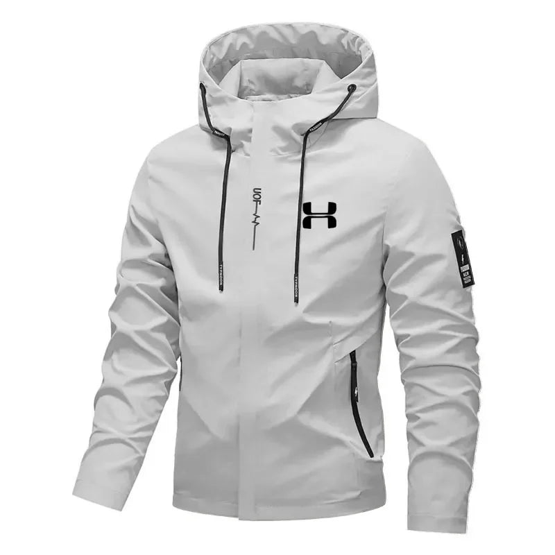 Men's Spring Autumn Streetwear New Casual Zip Up Loose Coat Outdoor Hiking Jogging Activewear Windbreaker