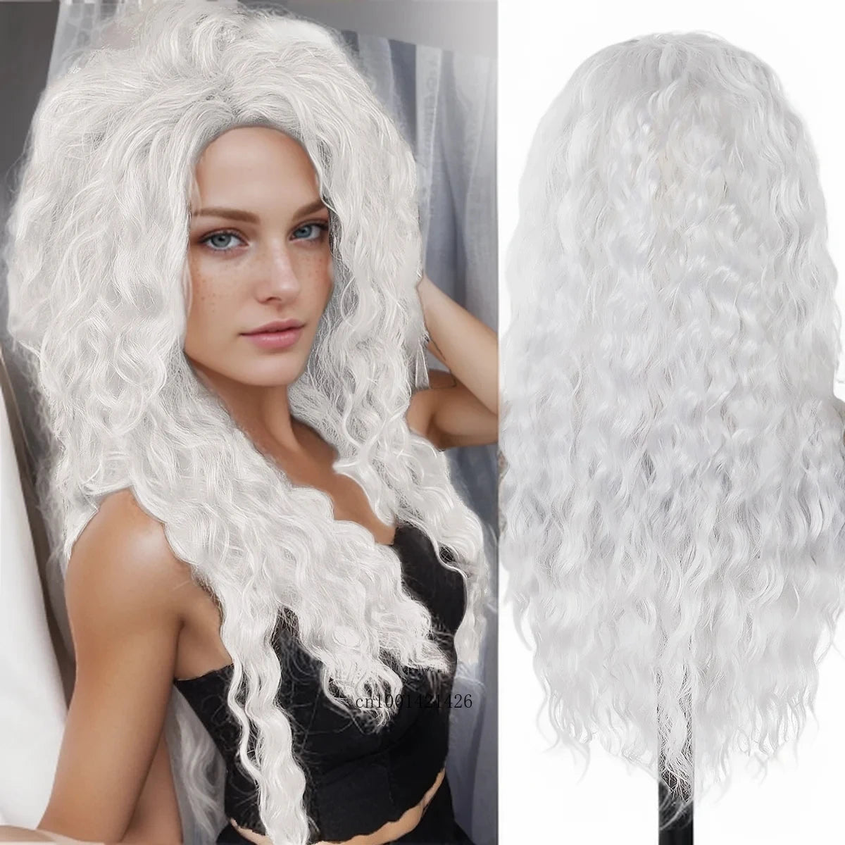 Wig Synthetic Long Curly Hair Wigs for Women Fluffy Wave Ombre