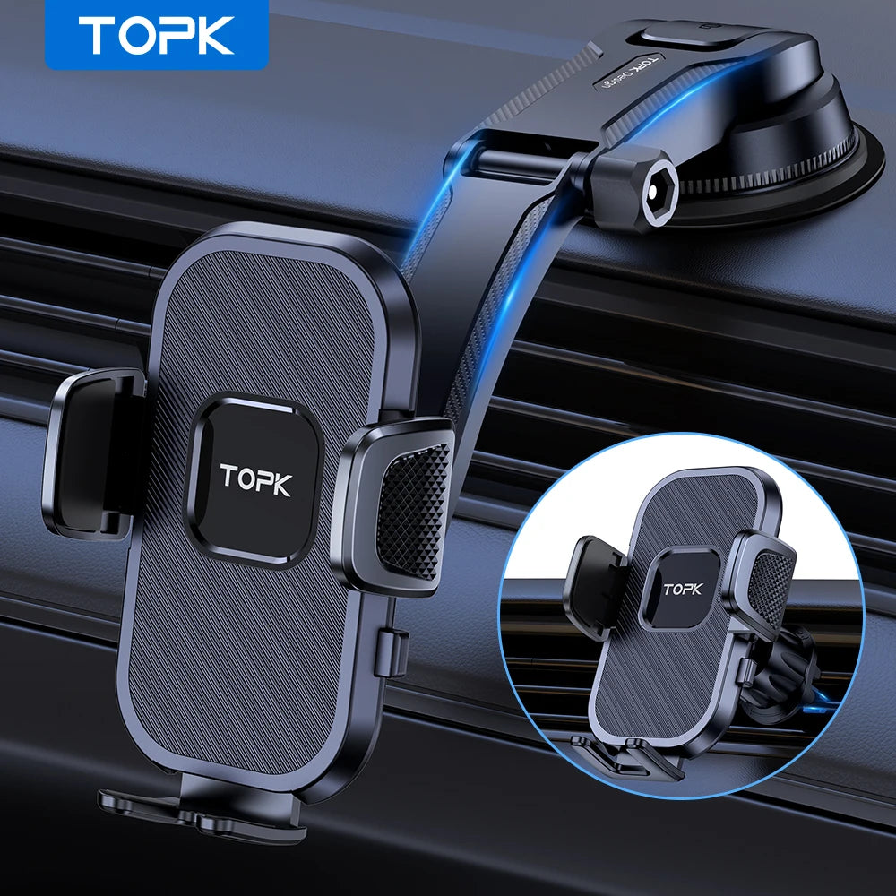 TOPK Car Phone Holder Gravity Stand for iPhone Xiaomi Samsung Car Mobile Support