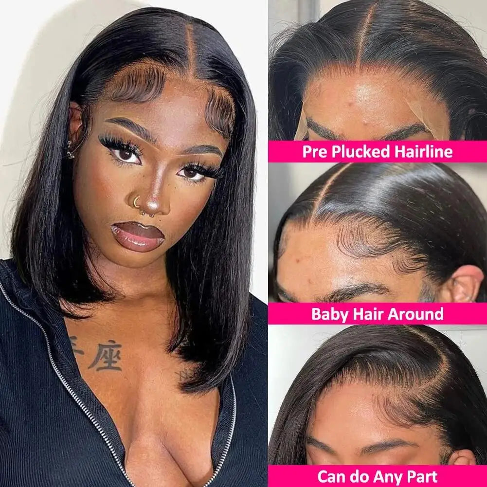 Short Bob Wig Straight 13x4 Lace Front Wig Human Hair