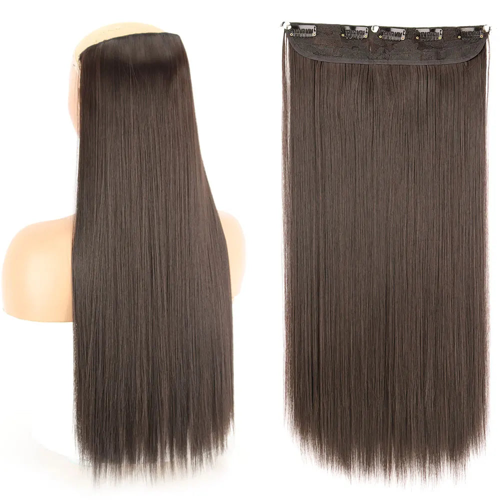 MERISIHAIR Synthetic 5 Clip In Hair Extensions Long Straight Hairstyle Hairpiece Black Brown Blonde 80CM Fake Hair