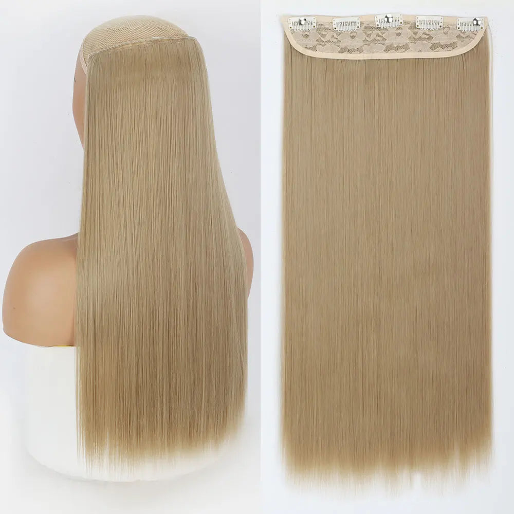MERISIHAIR Synthetic 5 Clip In Hair Extensions Long Straight Hairstyle Hairpiece Black Brown Blonde 80CM Fake Hair