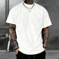 Men's T-shirt High Quality 100% Cotton Round Neck Short Sleeve Classic Black White Pure Color Tees Spring Summer Casual Cool Top