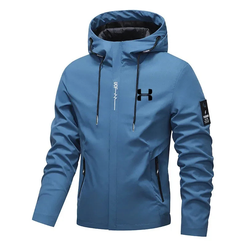 Men's Spring Autumn Streetwear New Casual Zip Up Loose Coat Outdoor Hiking Jogging Activewear Windbreaker