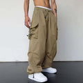 American Style Casual Pants Cargo Trousers High Street Drawstring Workwear Trendy Loose Versatile Straight Wide-Leg Casual Pants