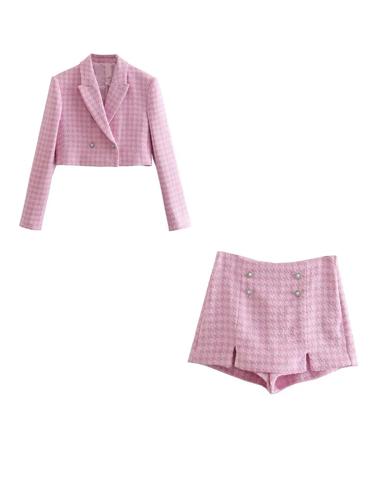 2 Piece Chic Blazer Women Suit Shorts Sets Women