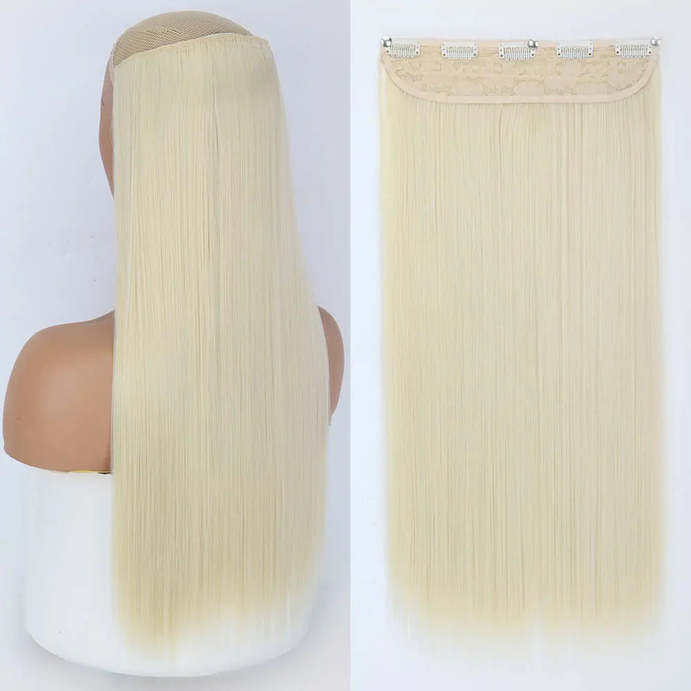 MERISIHAIR Synthetic 5 Clip In Hair Extensions Long Straight Hairstyle Hairpiece Black Brown Blonde 80CM Fake Hair