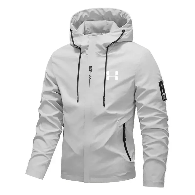 Men's Spring Autumn Streetwear New Casual Zip Up Loose Coat Outdoor Hiking Jogging Activewear Windbreaker