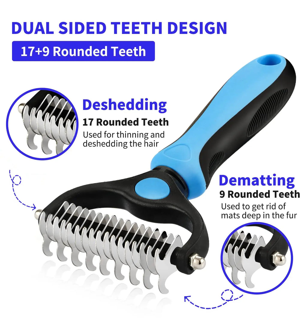 Professional Pet Deshedding Brush Dog Hair Remover Pet Fur Knot Cutter Puppy Cat