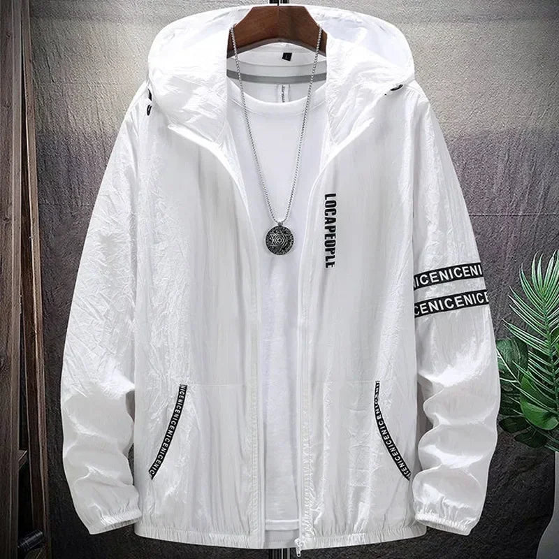 Coats Men Ultra Light UV Sun Protection Big Size Hooded Windbreaker