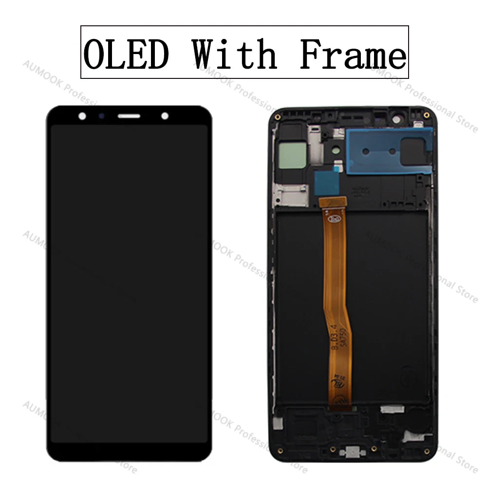 New Tested LCD For Samsung A7 2018 Display SM-A750F LCD A750G Display Touch Screen Digitizer For Samsung A7 2018 LCD Replacement