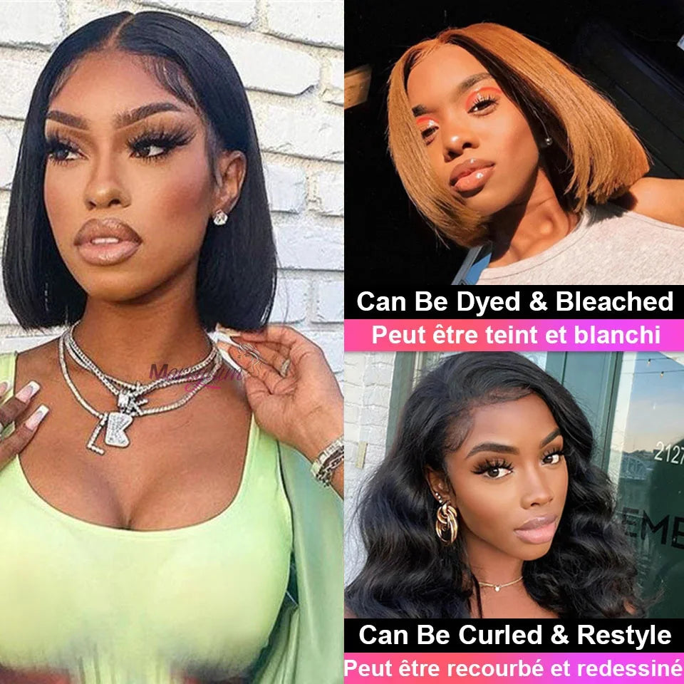 Straight Short Bob V Part Wigs Human Hair
