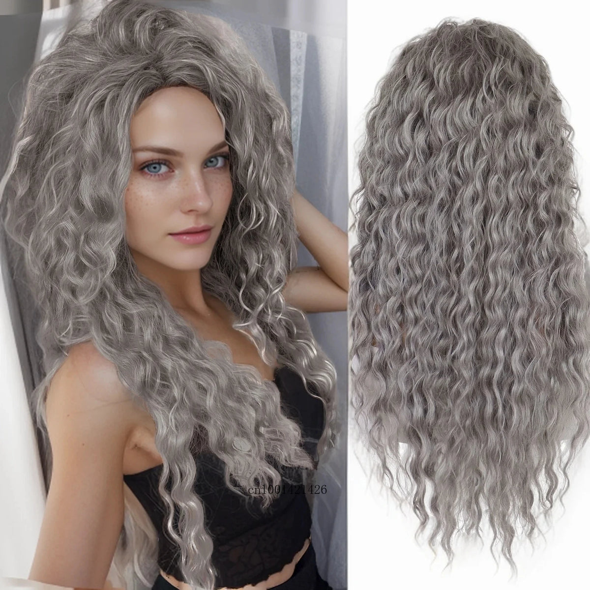 Wig Synthetic Long Curly Hair Wigs for Women Fluffy Wave Ombre