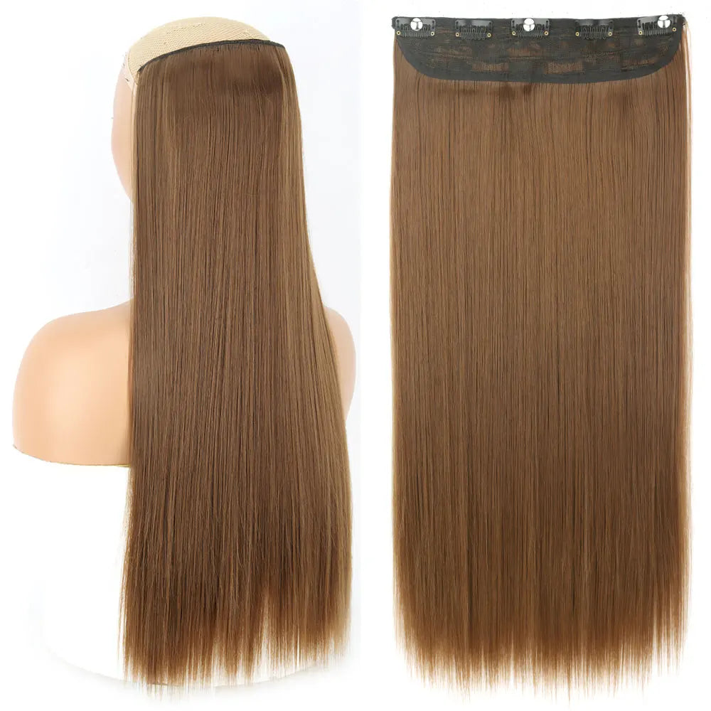 MERISIHAIR Synthetic 5 Clip In Hair Extensions Long Straight Hairstyle Hairpiece Black Brown Blonde 80CM Fake Hair